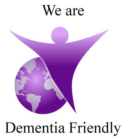 We are dementia friendly with dementia friendly logo displayed